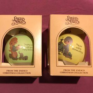 Vintage Precious Moments by Enesco glass bulb ornaments from the 80s
